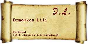 Domonkos Lili névjegykártya